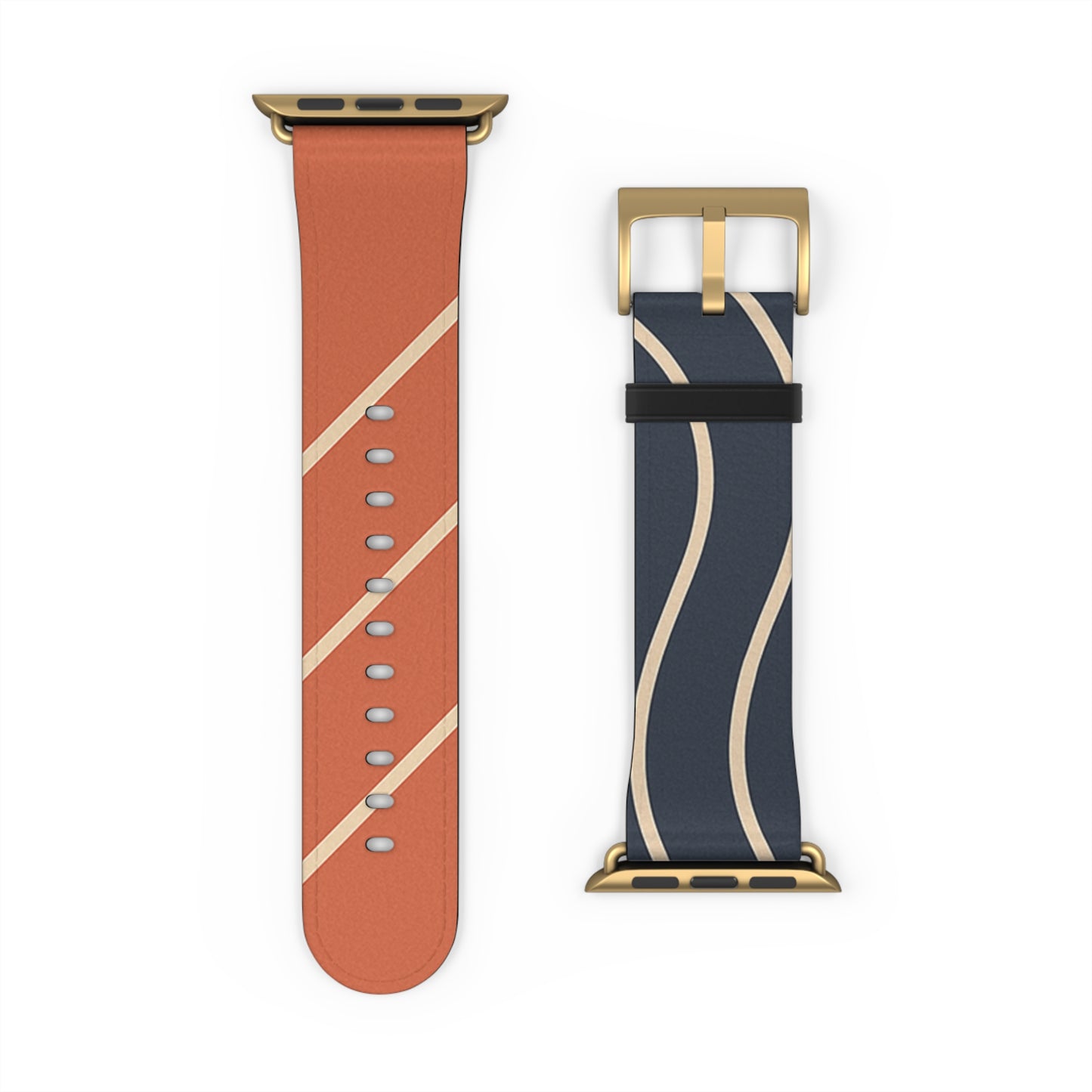 Waves & Angles in Navy & Terracotta
