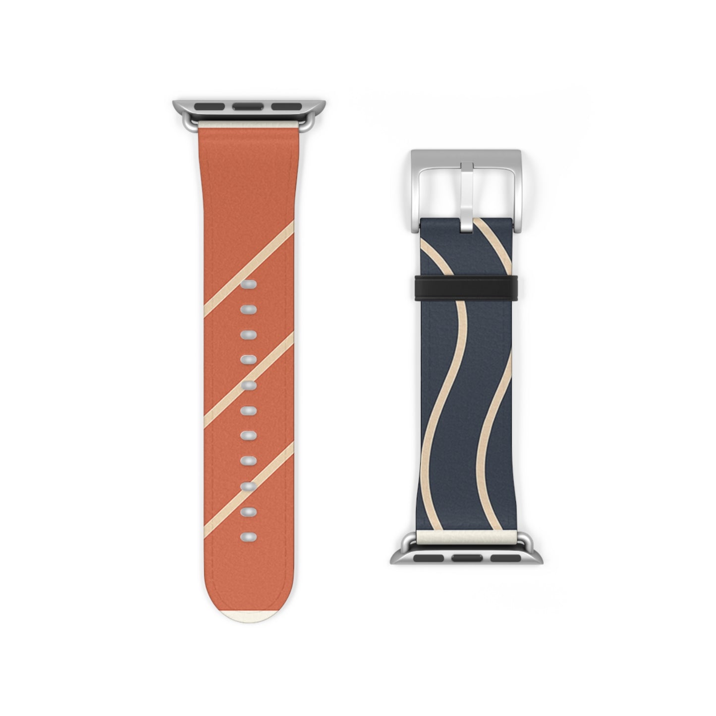 Waves & Angles in Navy & Terracotta