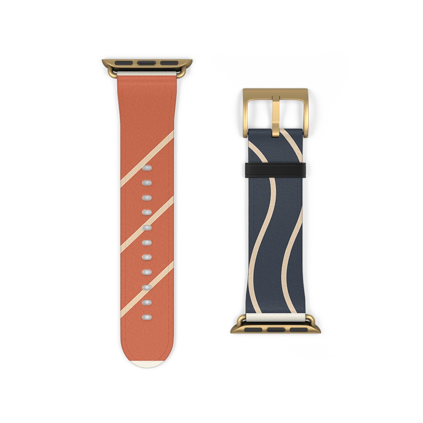 Waves & Angles in Navy & Terracotta