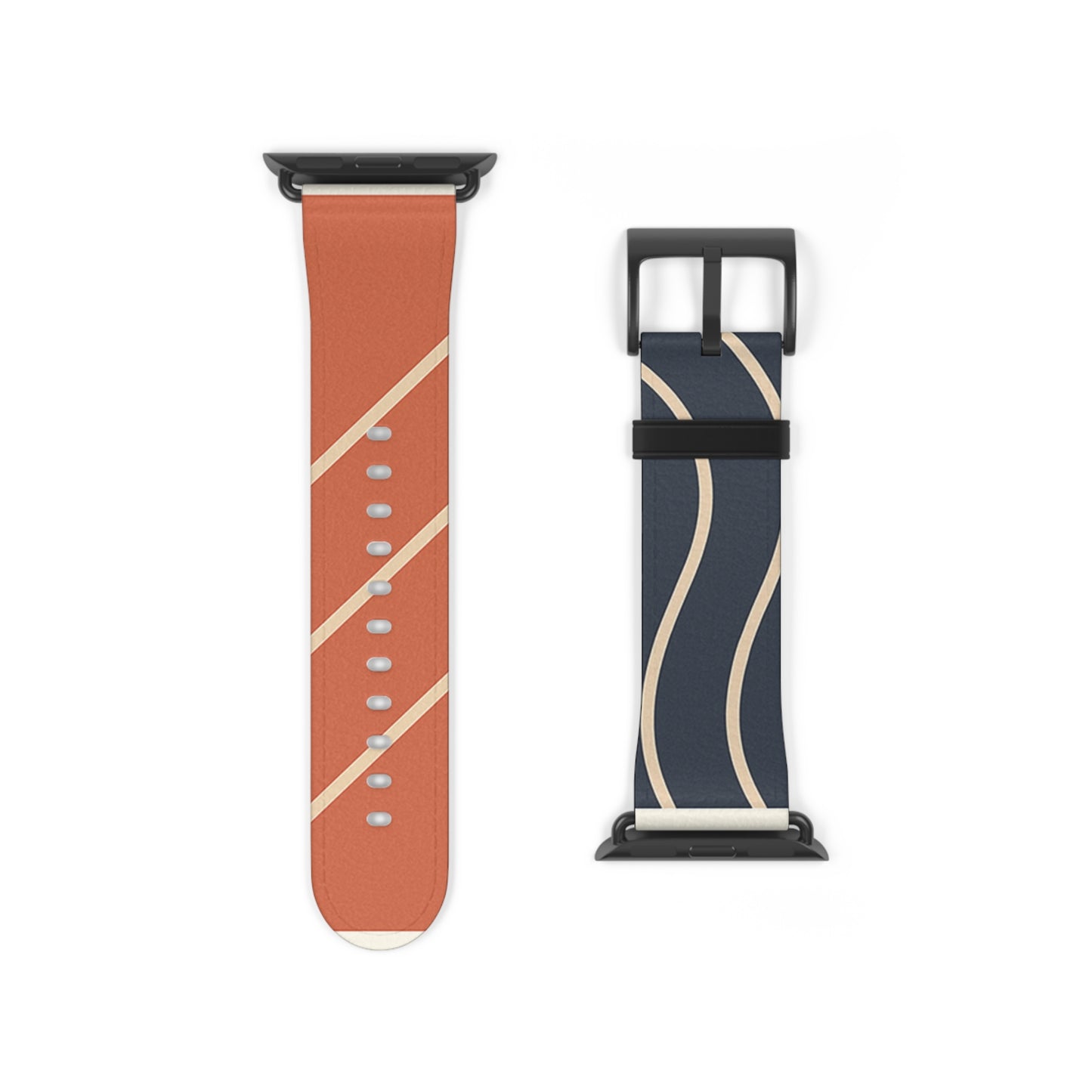 Waves & Angles in Navy & Terracotta