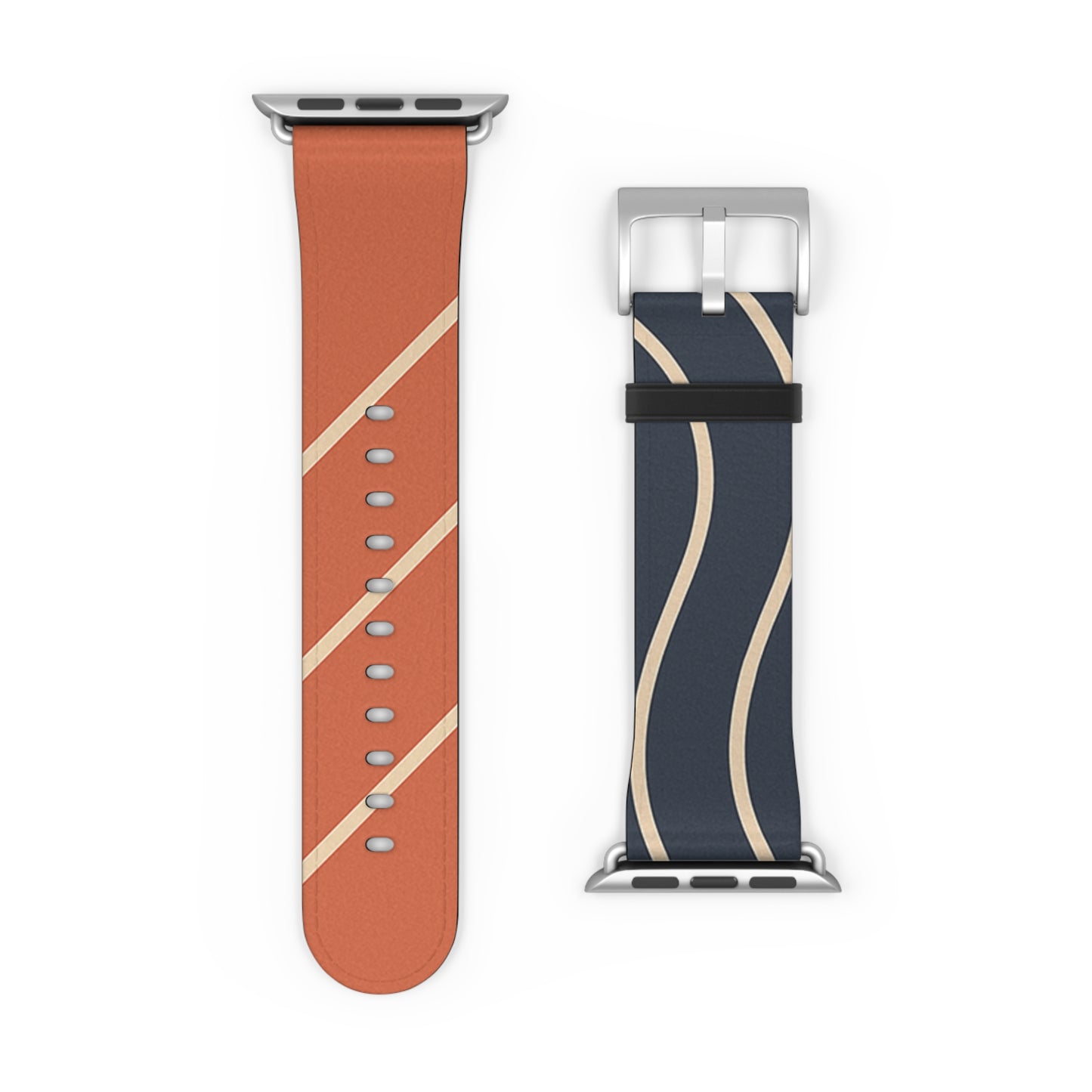 Waves & Angles in Navy & Terracotta