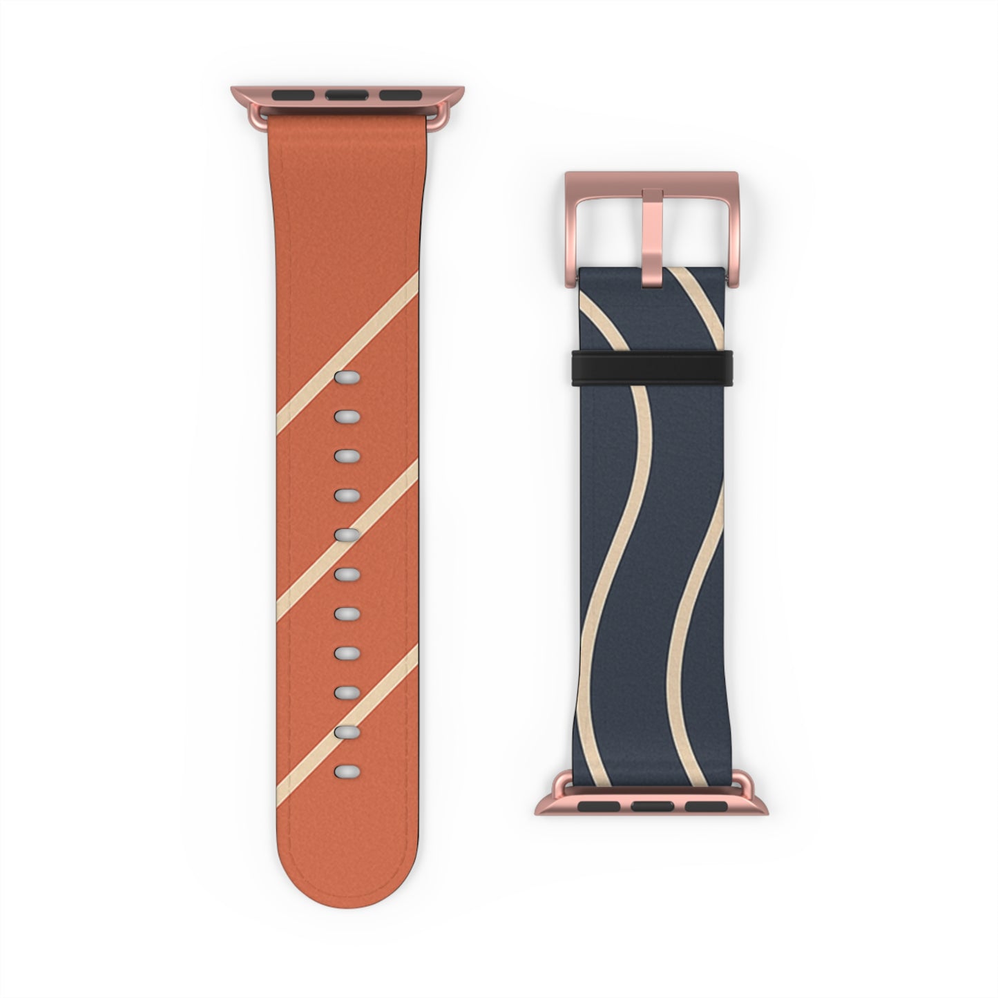 Waves & Angles in Navy & Terracotta