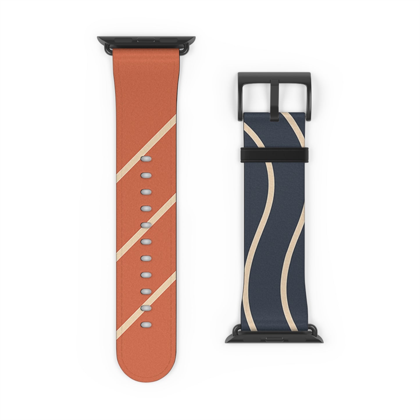 Waves & Angles in Navy & Terracotta