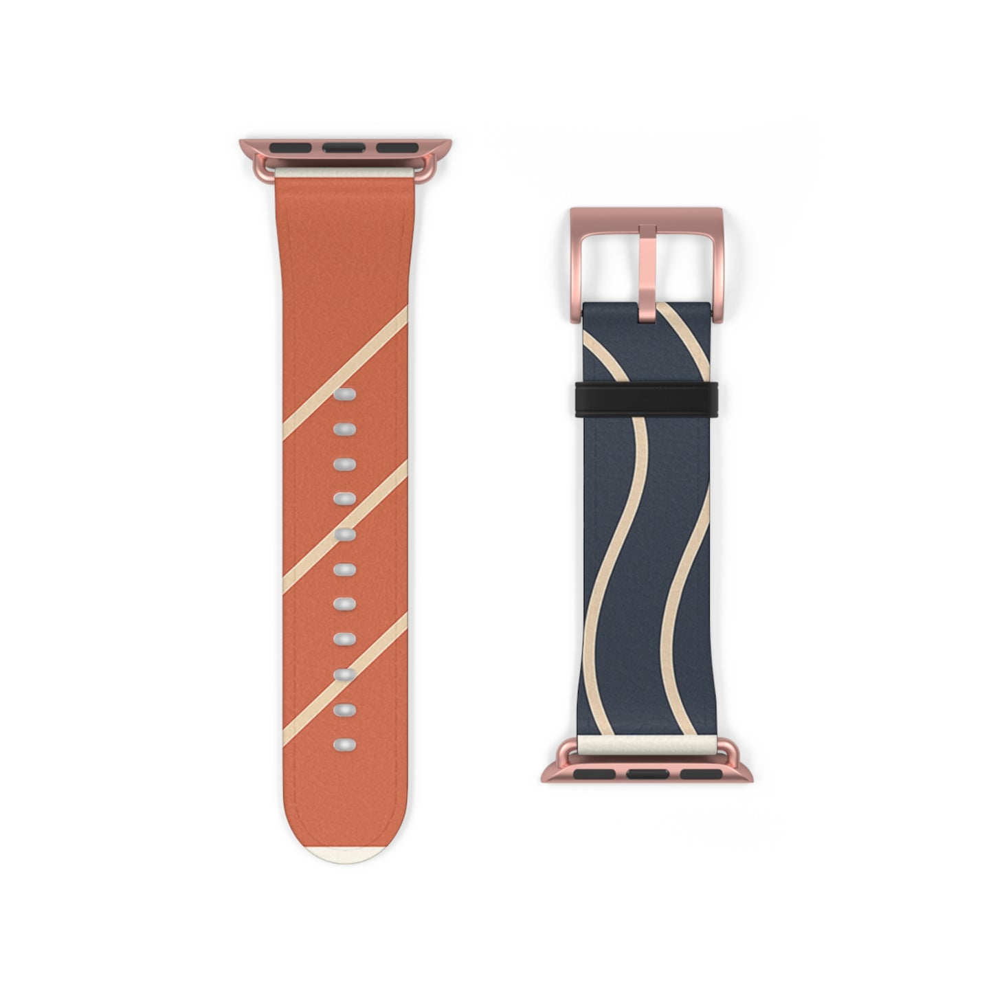 Waves & Angles in Navy & Terracotta